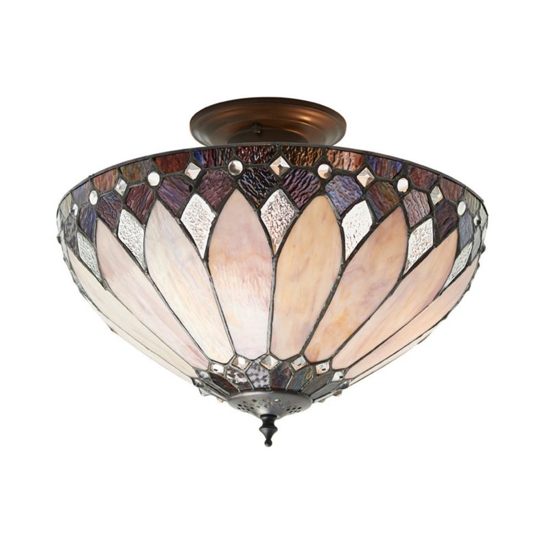 Lampa sufitowa witrażowa Tiffany BROOKLYN brązowa 3xE27x40W IP20 - 1 szt