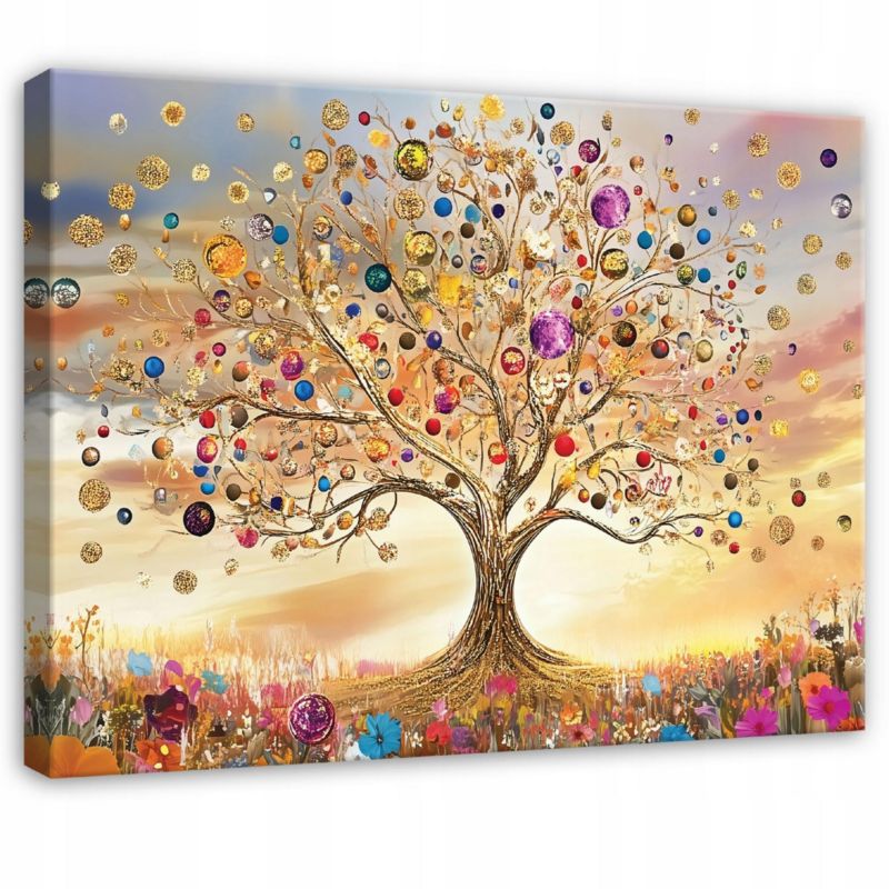 Obraz Na Płótnie Canvas WALLARENA 100x70 cm Dekoracja Ścienna Do Sypialni Salonu Kuchni Nowoczesny Drzewo 1 szt.