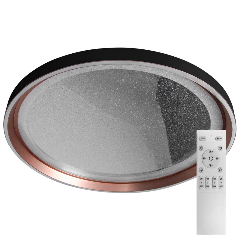 Plafon LED XUDO 72W 3CCT z pilotem i aplikacją TUYA Czarno-Złoty Okrągły 1 szt.