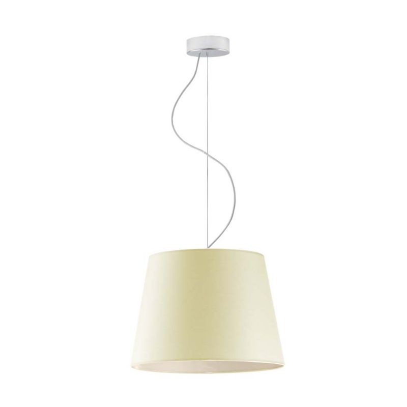 Lampa wisząca zwis Volta Light Factory żyrandol sufitowa z abażurami stożek Chrom/Ecru COSMO 1szt.