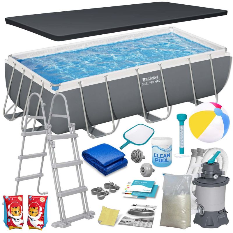 Basen ogrodowy Bestway stelażowy 404x201x100cm pompa piaskowa zestaw 56442-17W1 1szt.