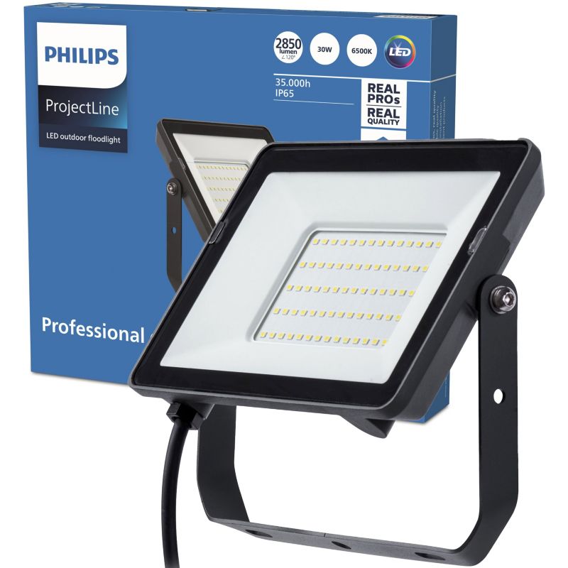 Naświetlacz ProjectLine LED Philips Lampa Reflektor 30W 2850lm 6500K IP65 Czarny 1 szt.