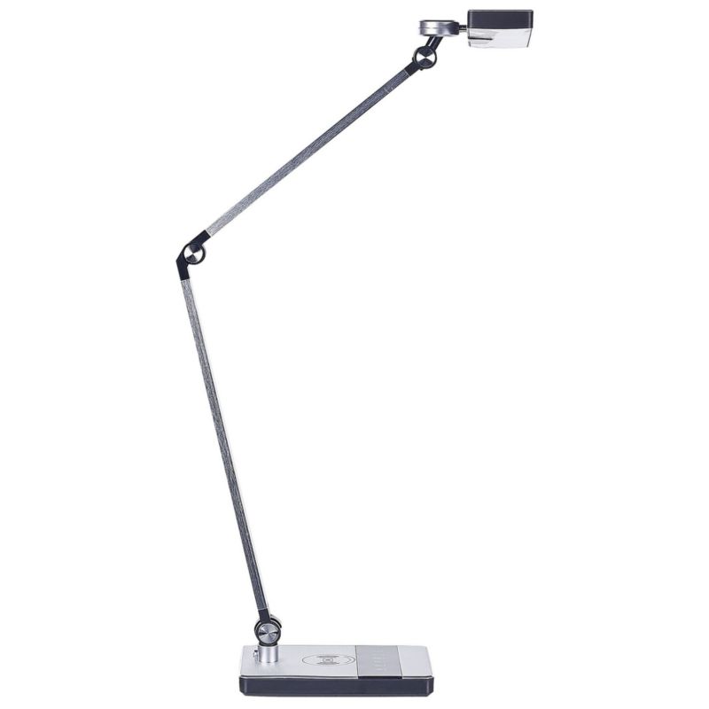 Lampa biurkowa LED Lacerta Z ładowarką indukcyjną Metal Srebrny 1 szt.