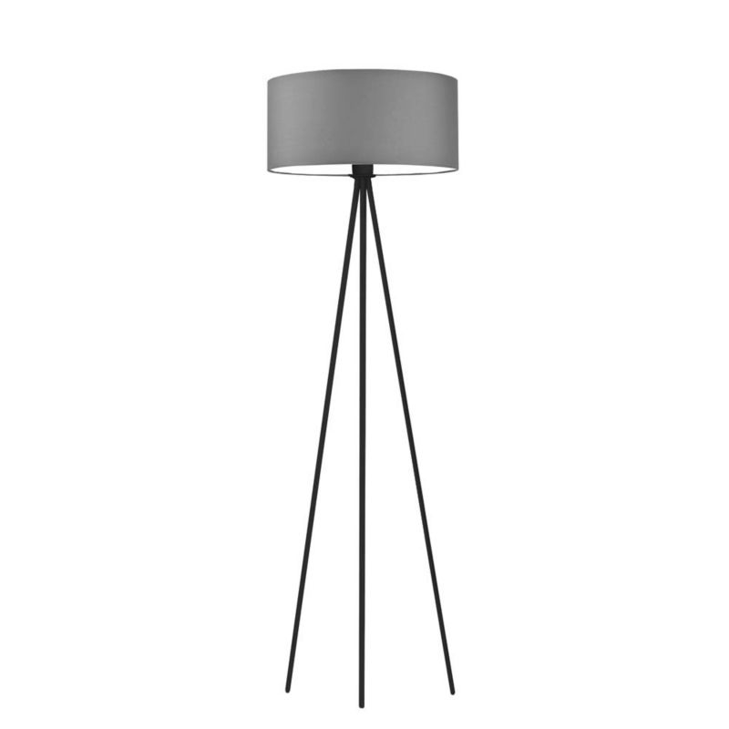 Lampa stojąca Volta Light Factory podłogowa trójnóg z abażurem szary walec 40cm JOLLY 1szt.