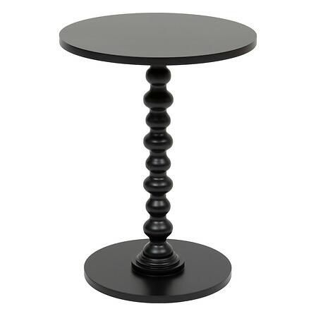 Stolik kawowy Alix ATMOSPHERA stolik okrągły czarny drewniany retro 38 cm do salonu i sypialni 1 szt.