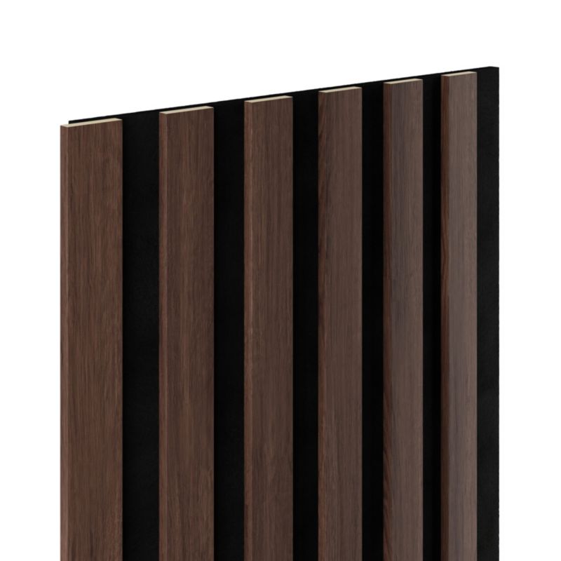 Lamele ścienne 6L Marbet Design WOODLINE SLIM 270x30 cm Dąb ciemny na czarnym filcu 4 szt.
