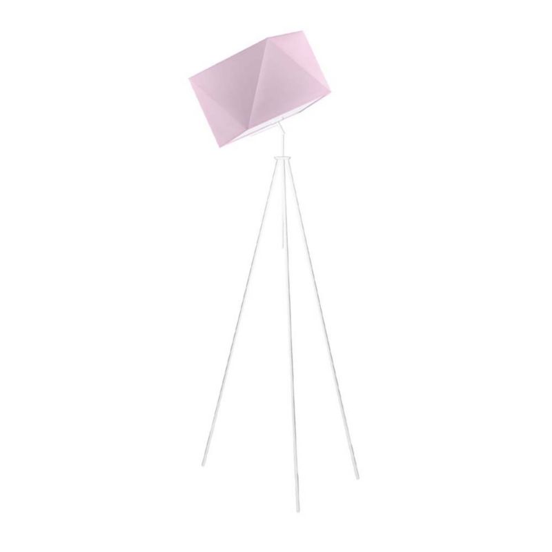 Lampa stojąca Volta Light Factory podłogowa przegubowa regulowana trójnóg z abażurem jasny fiolet diament DECO 1szt.