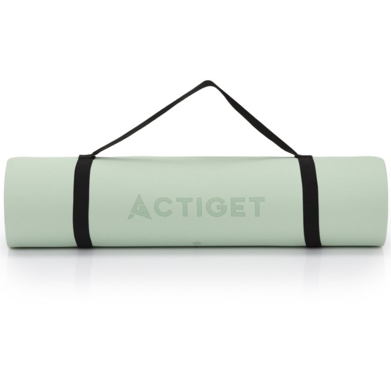 Mata Actiget do jogi, ćwiczeń fitness antypoślizgowa 183x61 cm materac do pilates, miętowy 1 szt.