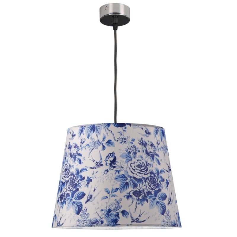 Lampa wisząca Sanico Goldlux nola chrom abażur stożek 35cm porcelain E27 IP20 - 1 szt.