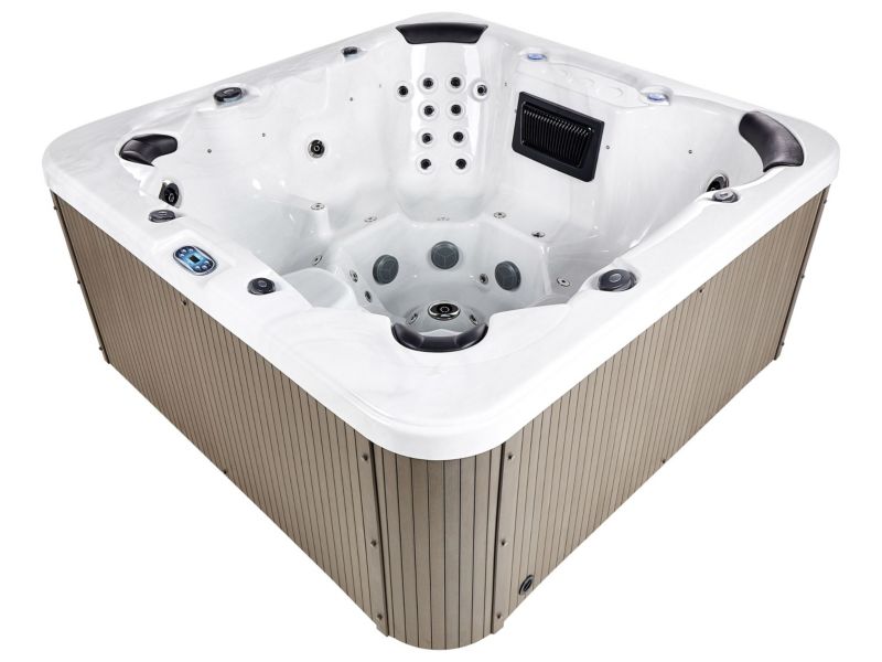 Wanna ogrodowa z hydromasażem LED Villarrica Biały 1 szt.