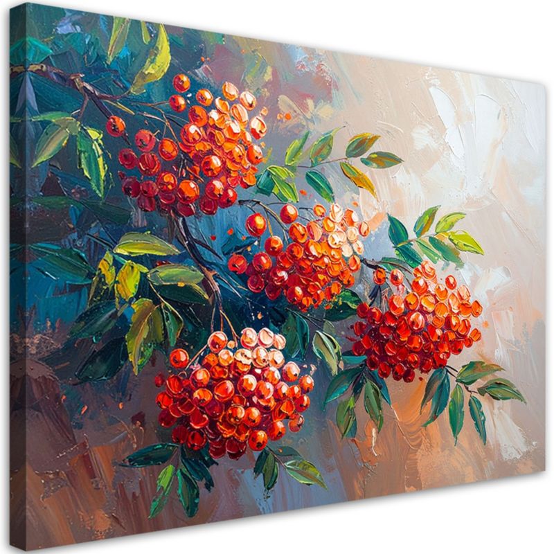 Obraz do salonu kuchni Feeby Jarzębina Rośliny Natura jak malowany 90x60cm 1szt