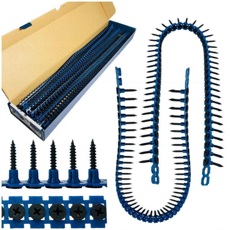Wkręty Rawlplug na taśmie DO PŁYT KARTON GIPS GK do METALU 3,5x25mm 1000 szt.