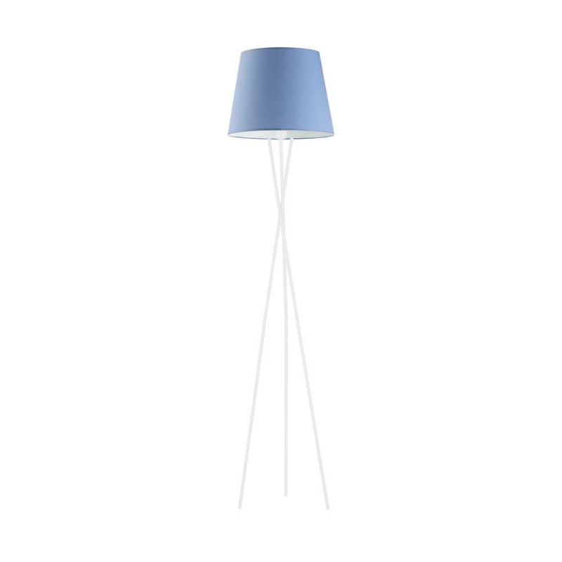 Lampa stojąca Volta Light Factory podłogowa trójnóg z abażurem niebieski stożek MORIS 1szt.