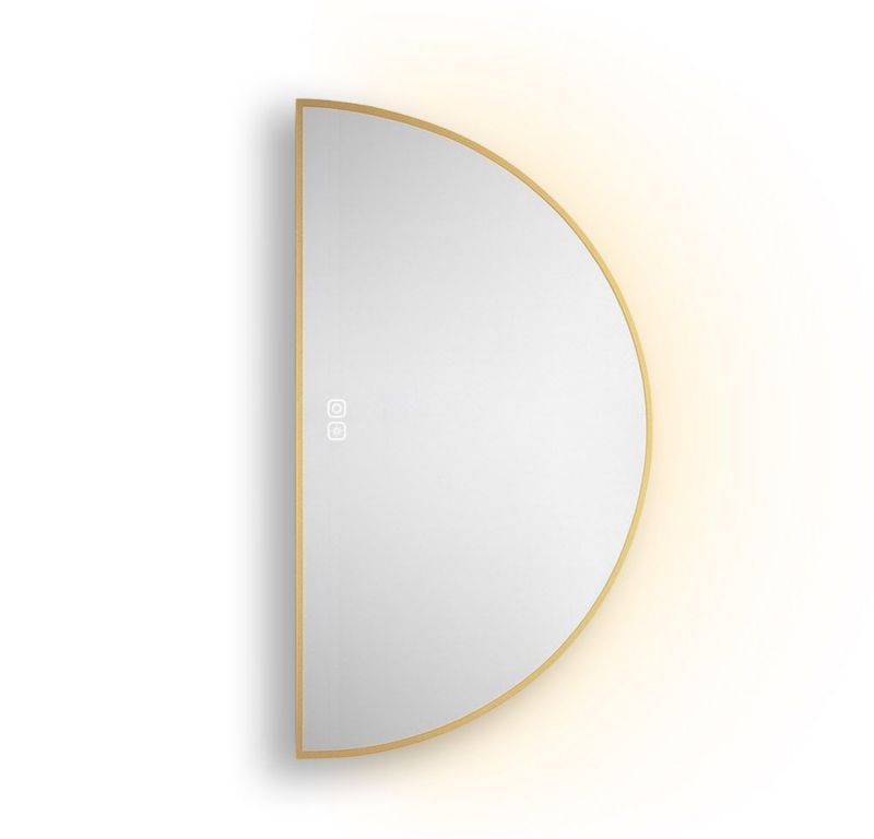 Lustro podświetlane Cordia Plus półokrągłe Aurora Line LED w złotej ramie 100x60cm z włącznikiem dotykowym i matą grzewczą 1szt.