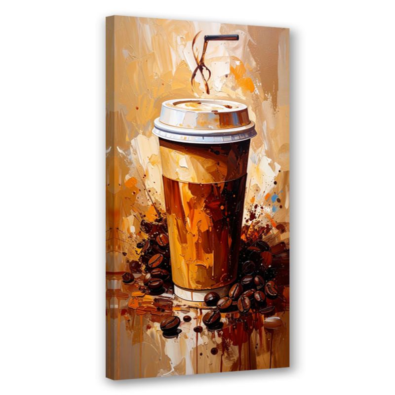 Obraz nowoczesny do kuchni restauracji jadalni Feeby Kubek Kawa Napoje 60x120cm 1szt