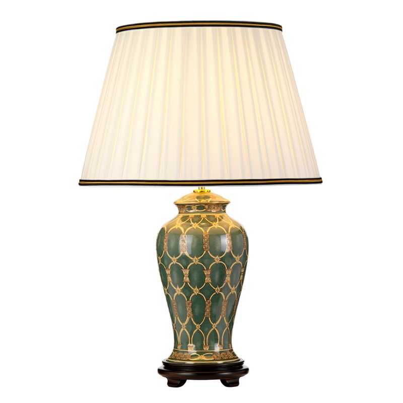 Lampa stołowa Designer's Lightbox Sashi zielono-złota-kremowa 1 x E27 x 60W IP20 wym: 68 x 40 x 16.5 cm ceramika - 1 szt.