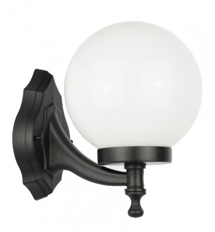 Kinkiet ścienny zewnętrzny SU-MA Kule czarny 1 x E27 x 60W IP43 wym: 31,5 x 20 x 27,5 cm - 1 szt.