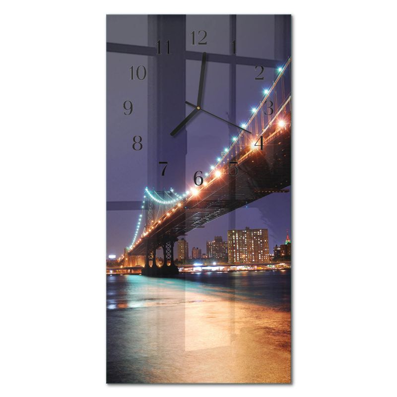 Zegar Ścienny Do Kuchni Tulup 30x60 cm z Czarnymi Wskazówkami Most 1 szt.