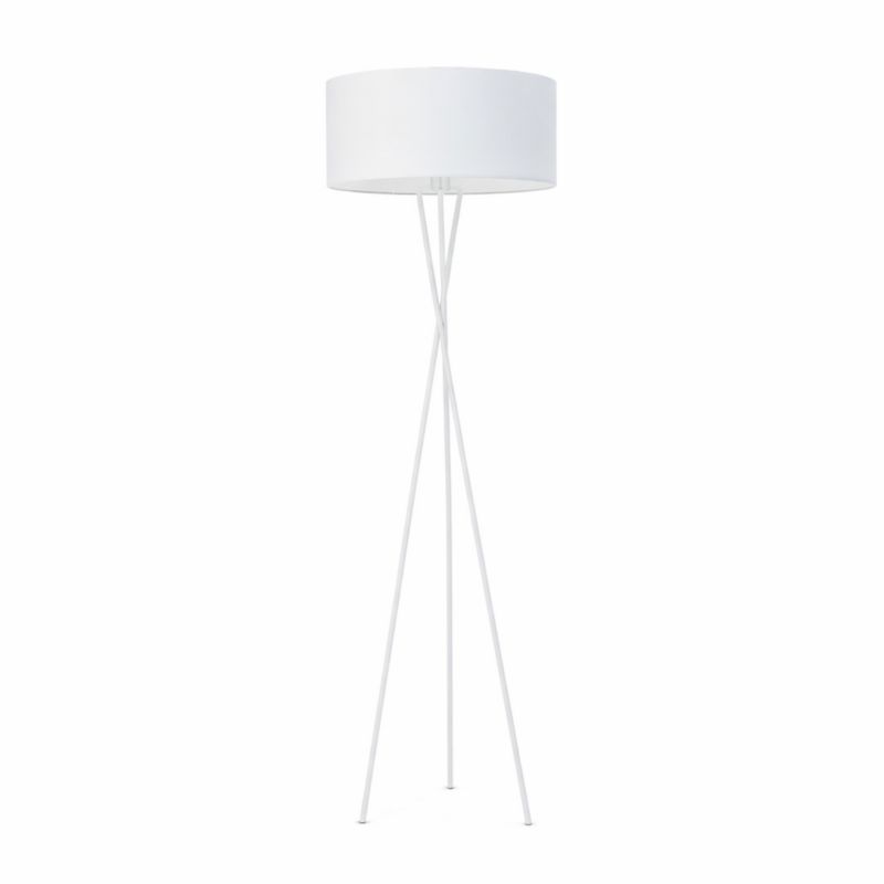 Lampa stojąca Volta Light Factory podłogowa trójnóg z abażurem biały/biały walec MORIS 1szt.