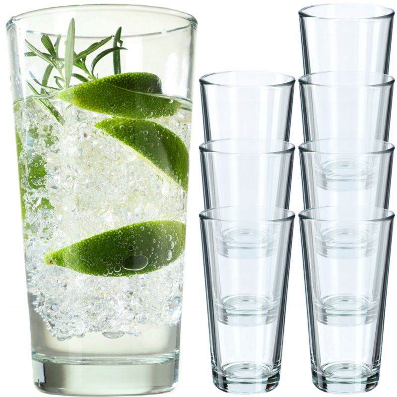 Szklanki KADAX 340ml Do Napojów Drinków Wody Zestaw Komplet Szklanek 8 szt.