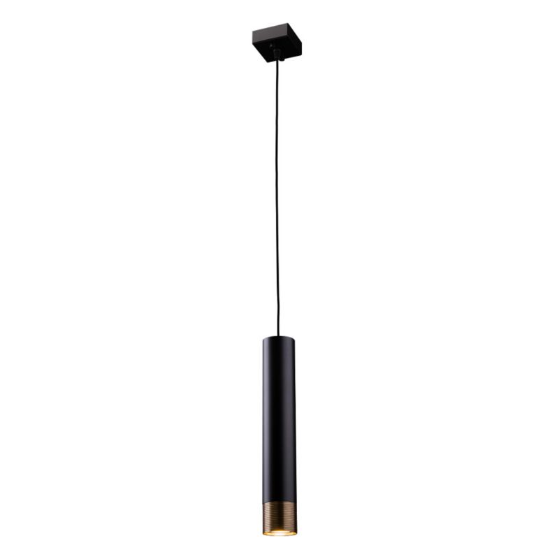 Lampa wisząca Amplex Eido czarna-patyna-mosiężny wym: 200 x 6 x 6 cm 1xGU10 x 10W 1 szt.