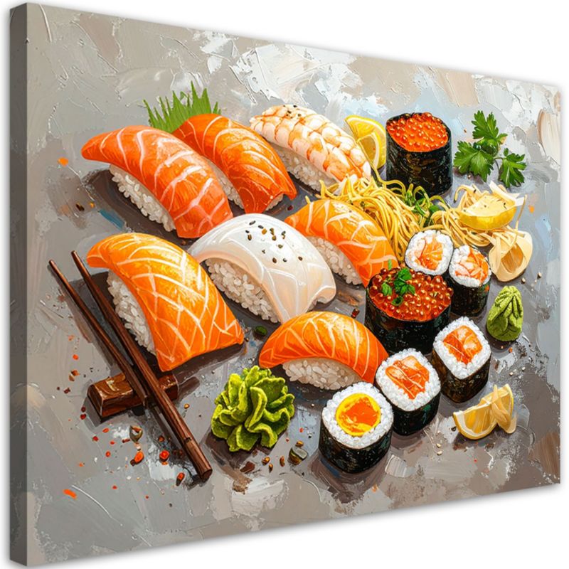 Obraz do kuchni baru restauracji Feeby Sushi Jedzenie 90x60cm 1szt