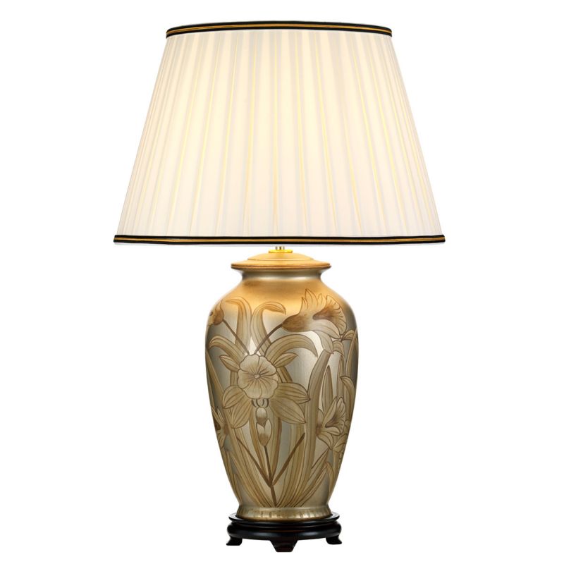 Lampa stołowa Designer's Lightbox Dian srebrno-złota-kremowa 1 x E27 x 60W IP20 wym: 74 x 46 x 19 cm ceramika - 1 szt.