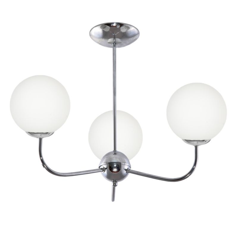 Lampa wisząca EDYLIT żyrandol kule białe chrom glamour 3xE14 nowoczesna PATRIK 13-592 1 szt.
