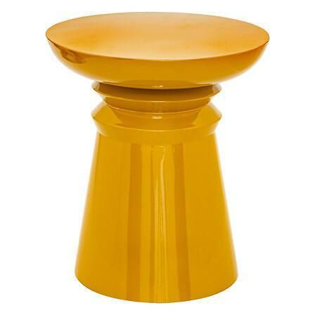 Stolik kawowy okrągły Jaya ATMOSPHERA metalowy żółty nowoczesny do salonu 38 cm 1 szt.