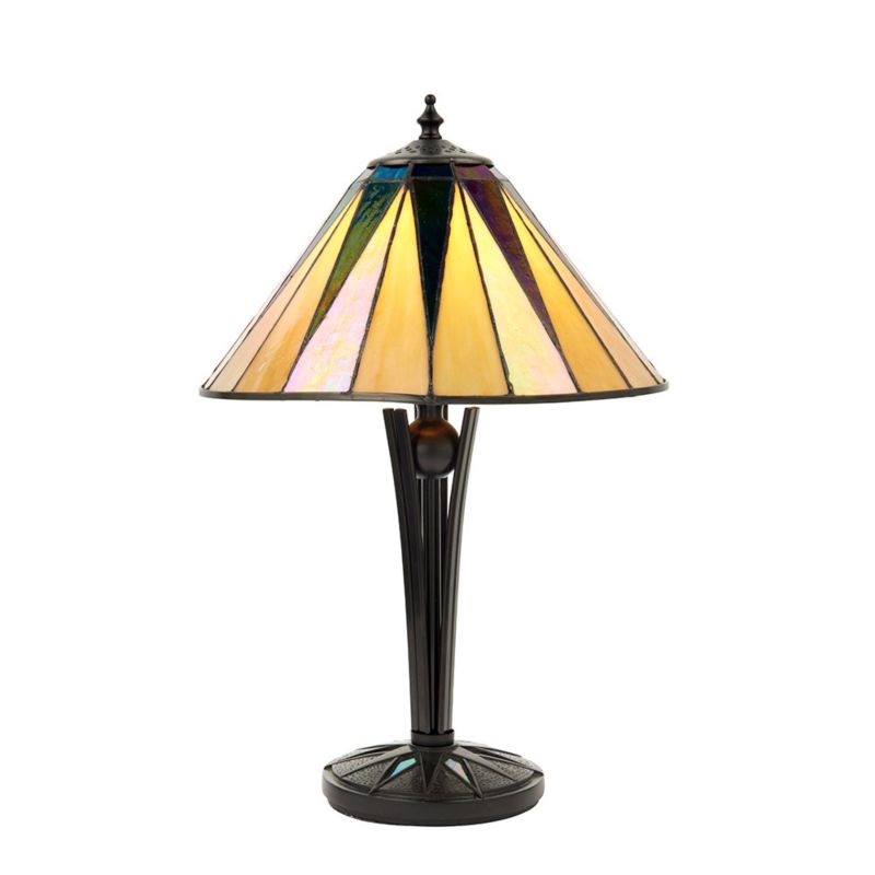 Lampa stołowa czarna gwiazda Tiffany DARK STAR multikolor czarna 1xE14x15W IP20 wym:44,5x30x30cm - 1 szt.