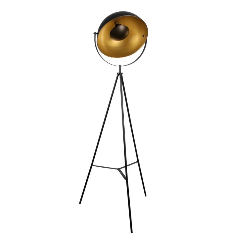 Lampa podłogowa stojąca Polux Matylda czarno-złota trójnóg 1 x E27 x 20W wym: 164 x 70 x 70 cm - 1 szt.