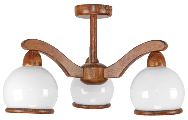 Lampa wisząca EDYLIT sufitowa klasyczna drewniana białe klosze vintage 3xE27 CARDINALE 7-122 1 szt.
