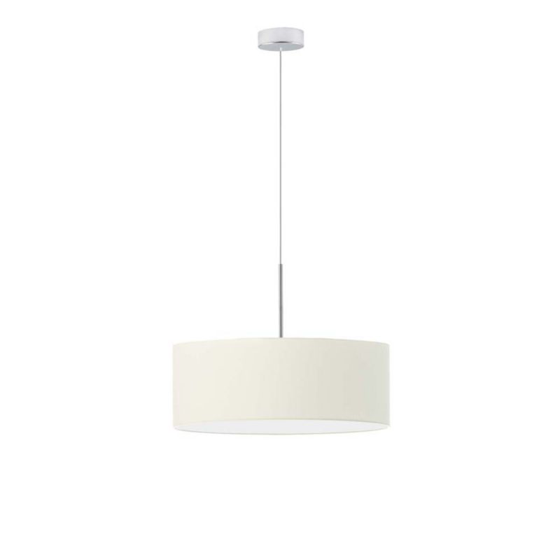 Lampa wisząca zwis Volta Light Factory żyrandol sufitowa z abażurem diament Chrom/Ecru JAZZ 50cm 1szt.