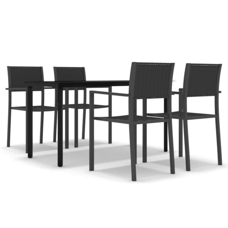 Zestaw mebli ogrodowych jadalniany WaszeMeble 4-osobowy HDPE i stal czarny WM-3099265 1 kpl