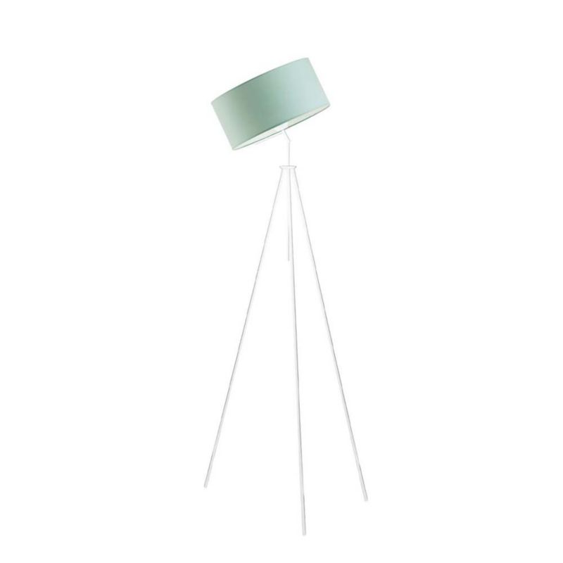 Lampa stojąca Volta Light Factory podłogowa przegubowa regulowana trójnóg z abażurem miętowy walec DECO 1szt.