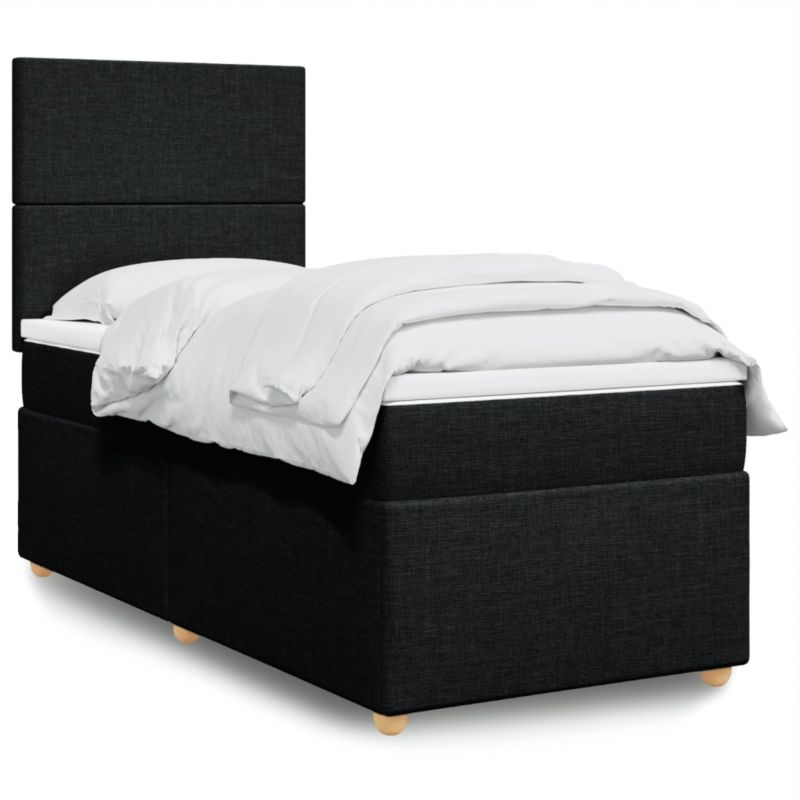 Łóżko z materacem WaszeMeble 90x200 cm Czarny tkanina WM-3291158 1 szt.