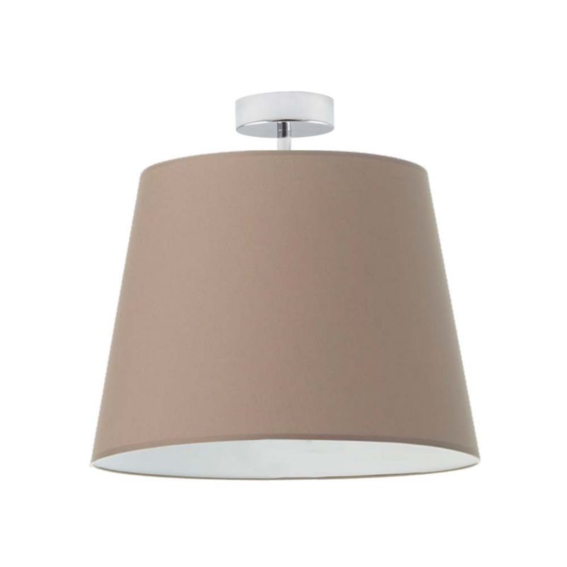 Lampa wisząca Volta Light Factory żyrandol plafon z abażurem stożek Chrom/Cappuccino COSMO 1szt.
