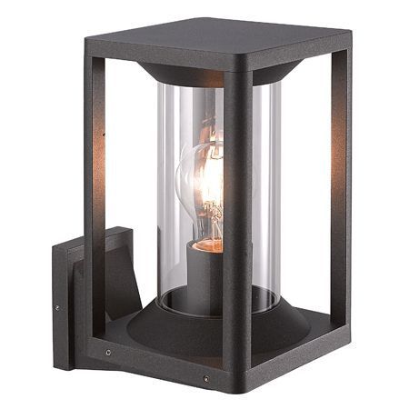 Kinkiet ścienny zewnętrzny SU-MA Porto czarny 1 x E27 x IP65 wym: 27,6 x 14,5 x 21,5 cm - 1 szt.