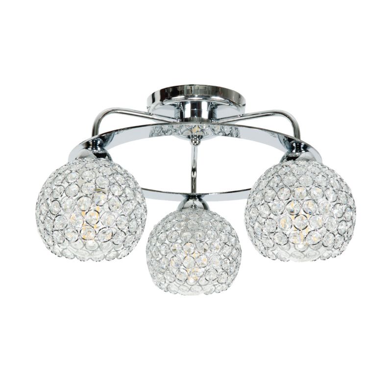 Lampa wisząca EDYLIT 3xE27 chrom kule kryształki żyrandol glamour PAULA 14-102 1 szt.