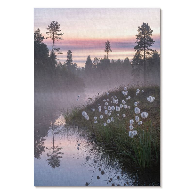 Plakat na Płótnie Tulup 42x59,4 cm (A2) Jezioro rano Do sypialni, salonu, biura 1 szt.