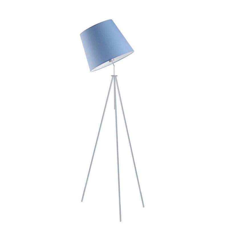 Lampa stojąca Volta Light Factory podłogowa przegubowa regulowana trójnóg z abażurem niebieski stożek DECO 1szt.