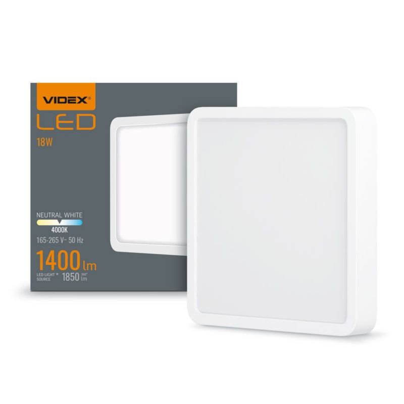 Plafon sufitowy Videx biały LED 15W kwadratowy wym: 2,9 x 19,2 cm - 1 szt.