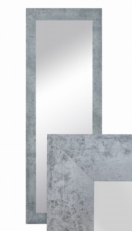 Lustro wiszące BD art w ozdobnej ramie 150x50 cm w kolor beton szary do salonu pokoju sypialni 1 szt.