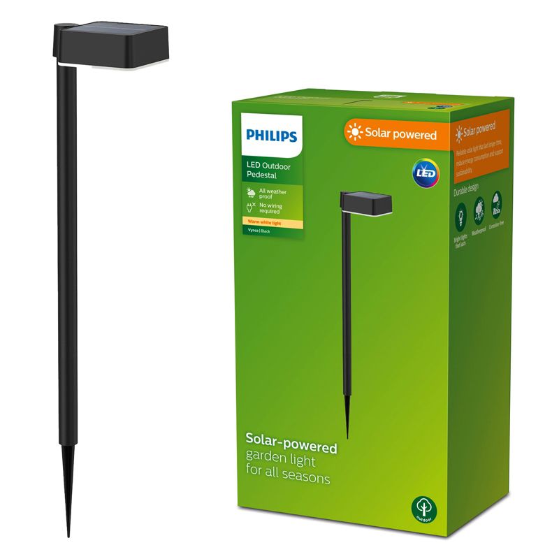 Lampa Ogrodowa Vynce Philips Solarna Wbijana LED 1.5W 200lm 2700K Czarna 1 szt.