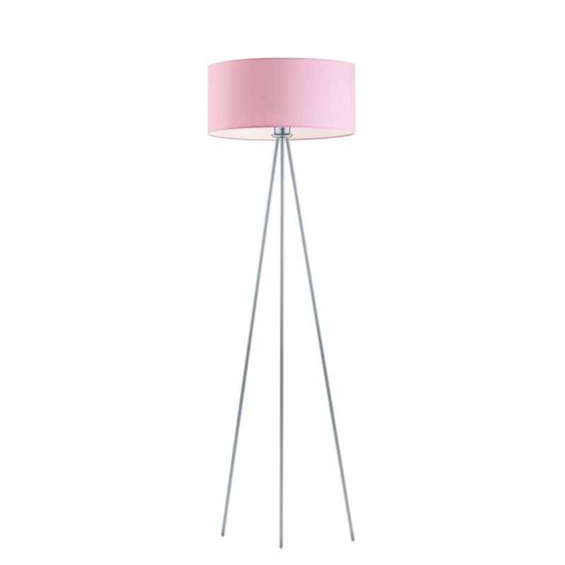 Lampa stojąca Volta Light Factory podłogowa trójnóg z abażurem różowy walec 40cm JOLLY 1szt.