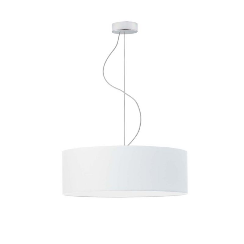 Lampa sufitowa Volta Light Factory żyrandol lampa wisząca z abażurem walec Chrom/Biały 50 cm BLUES 1szt.