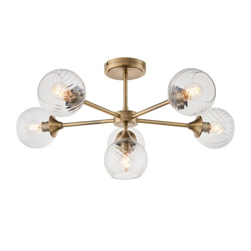 Lampa wisząca Endon ALLEGRA antyczna mosiężna 6xE14x15W IP20 wym:33x64x64cm - 1 szt.