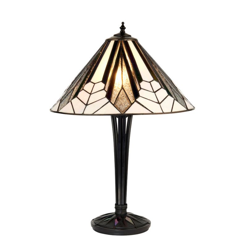Lampa stołowa art deco Tiffany ASTORIA czarna 2xE27x20W IP20 wym:62x40x40cm - 1 szt.