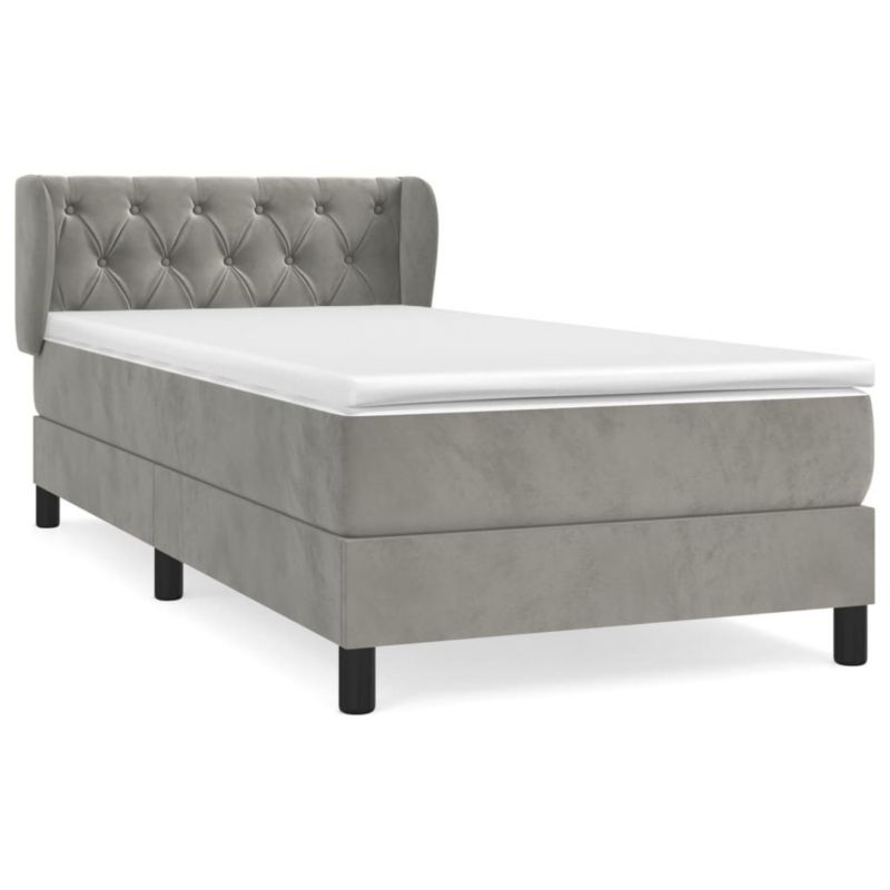 Łóżko kontynentalne WaszeMeble 80x200 cm jasnoszare WM-3127637 1 szt.