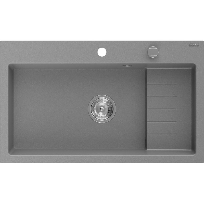 Zlewozmywak wpuszczany Mexen Omar 1-komorowy szary 800x480 mm 6520801005-71